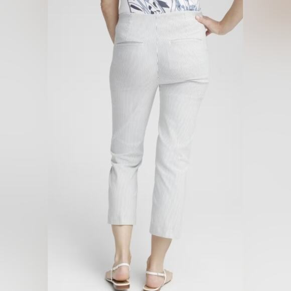 Juliet Stripe Straight Cropped So Slimming Pants Women's Size 16 - Picture 9 of 10